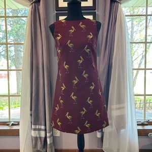 Alice + Olivia Red and Gold Sheath Midi Dress